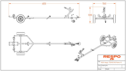 Respo 900V481J160 Rantatraileri – mittapiirros