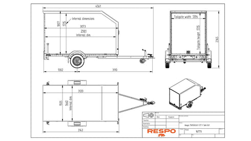 Respo 750F301L147 korkea – mittapiirros