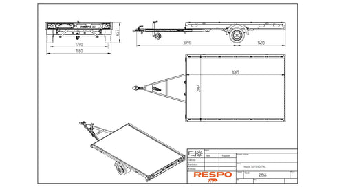 Respo 750P301L207 Lavetti – mittapiirros