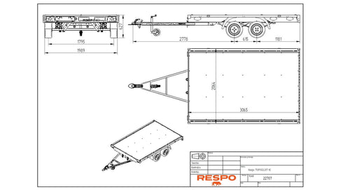 Respo 750P302L207 Lavetti – mittapiirros