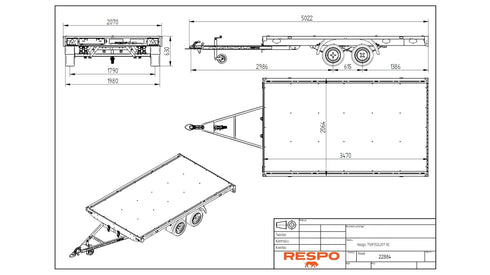 Respo 750P352L207 Lavetti – mittapiirros
