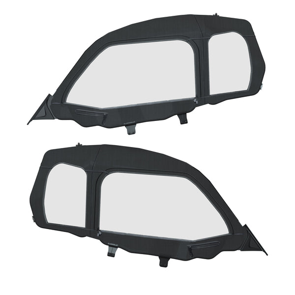 Zip Window Upper Doors for RZR Trail S, Front, Canvas, Set of 2