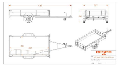 Respo 750M301L150 PLH – mittapiirros
