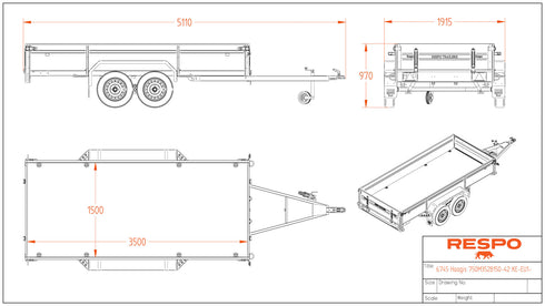Respo 750M352B150 – mittapiirros