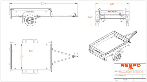 Respo 750M201L125 PLH – mittapiirros