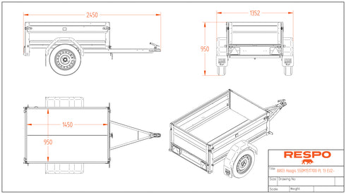 Respo 550M151T100 PLH – mittapiirros